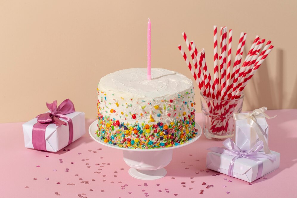 A fun and colorful birthday cake, perfect for a child's special celebration.